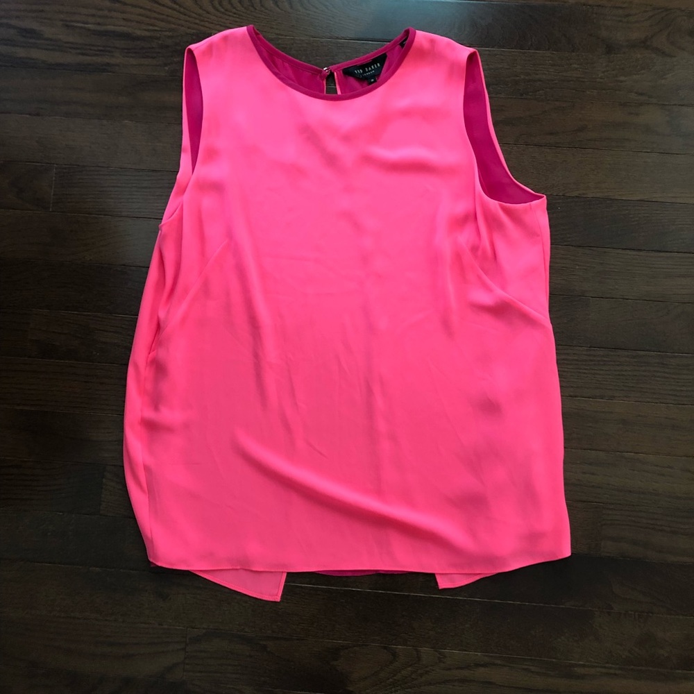 Ted Baker Sz 2 hotpink tulip back sleeveless shirt